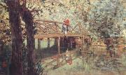 Telemaco signorini The Wooden Footbridge at  Combes-la-Ville (nn02) oil painting artist